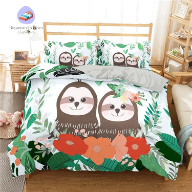 Housse de Couette Paresseux Couple